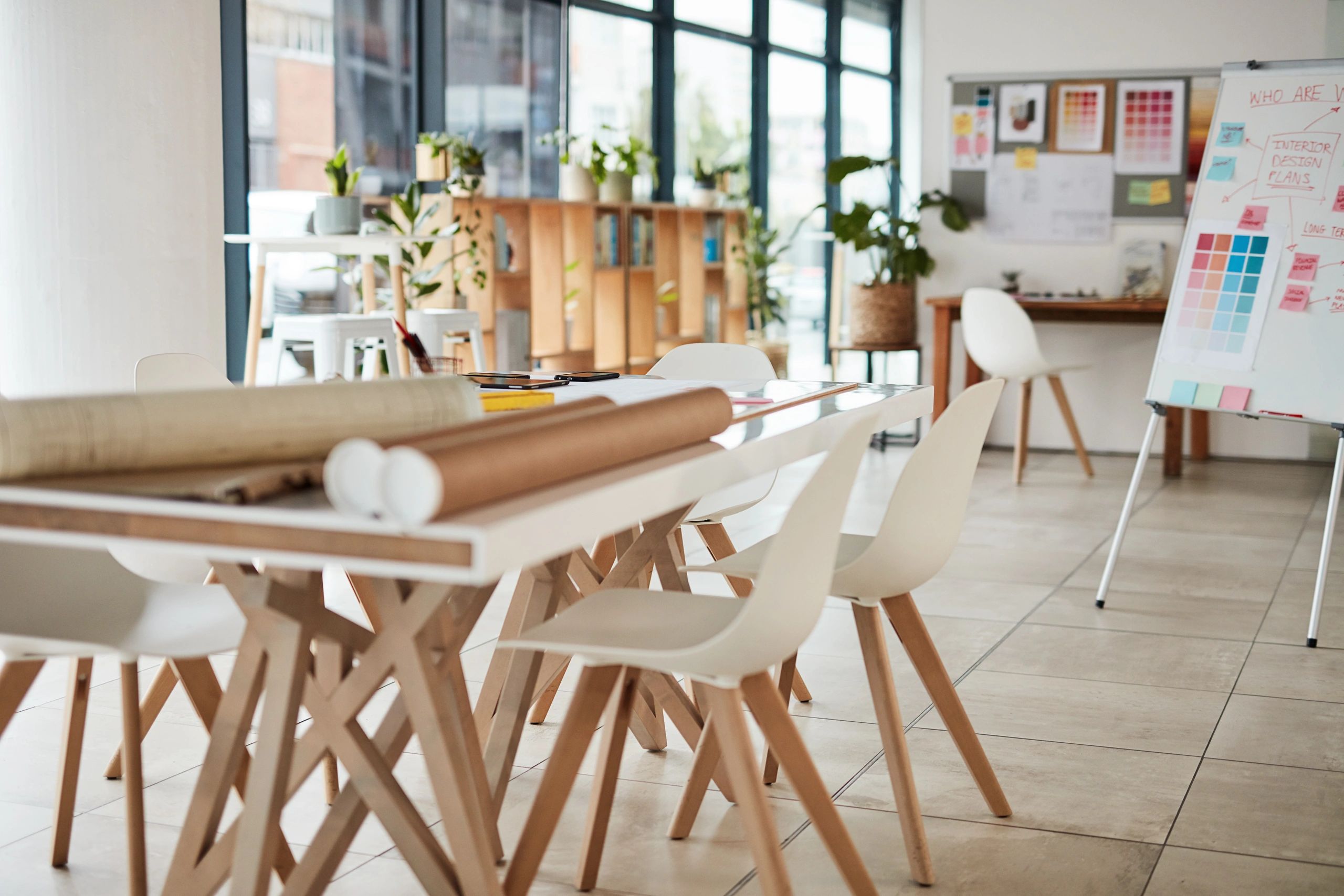 Modern real estate office team meeting