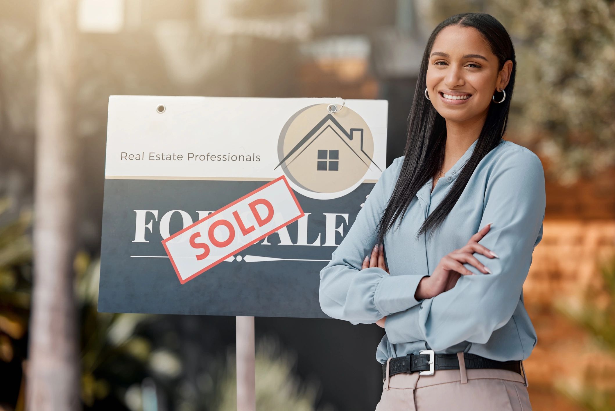 Modern real estate agent professional