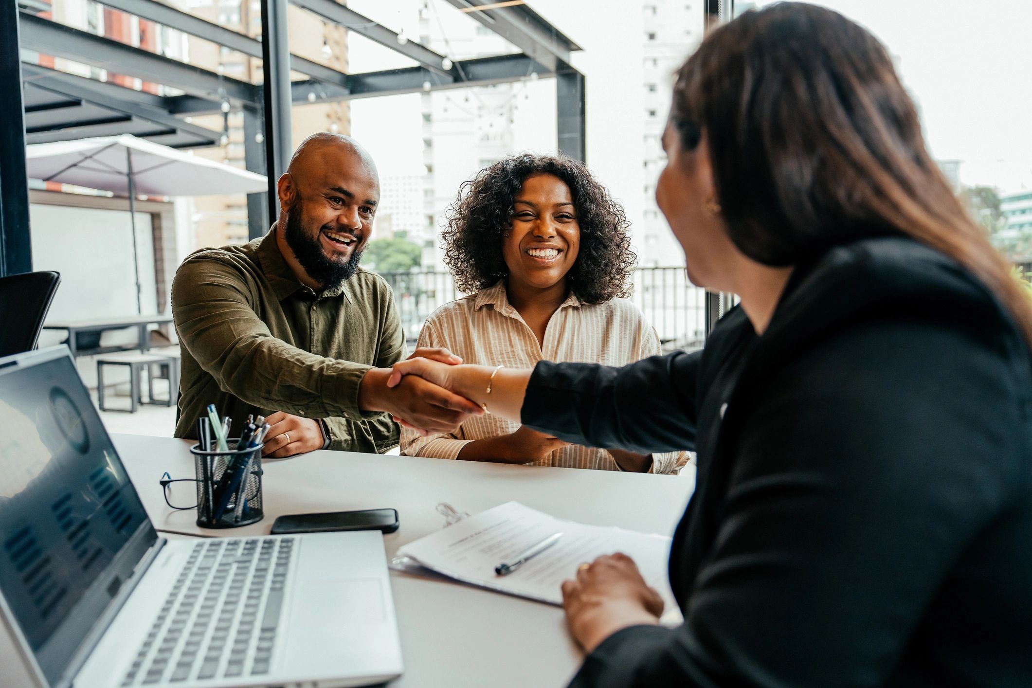 happy real estate clients