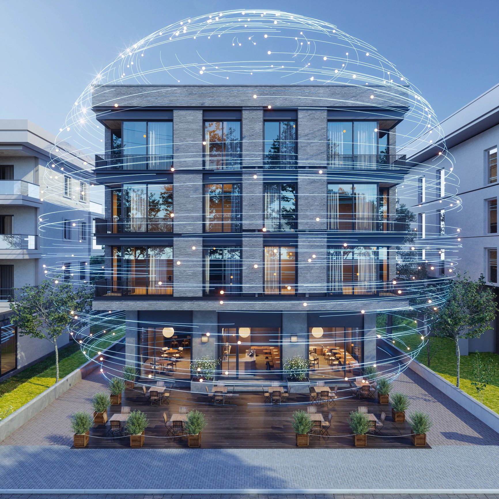 modern apartment building exterior