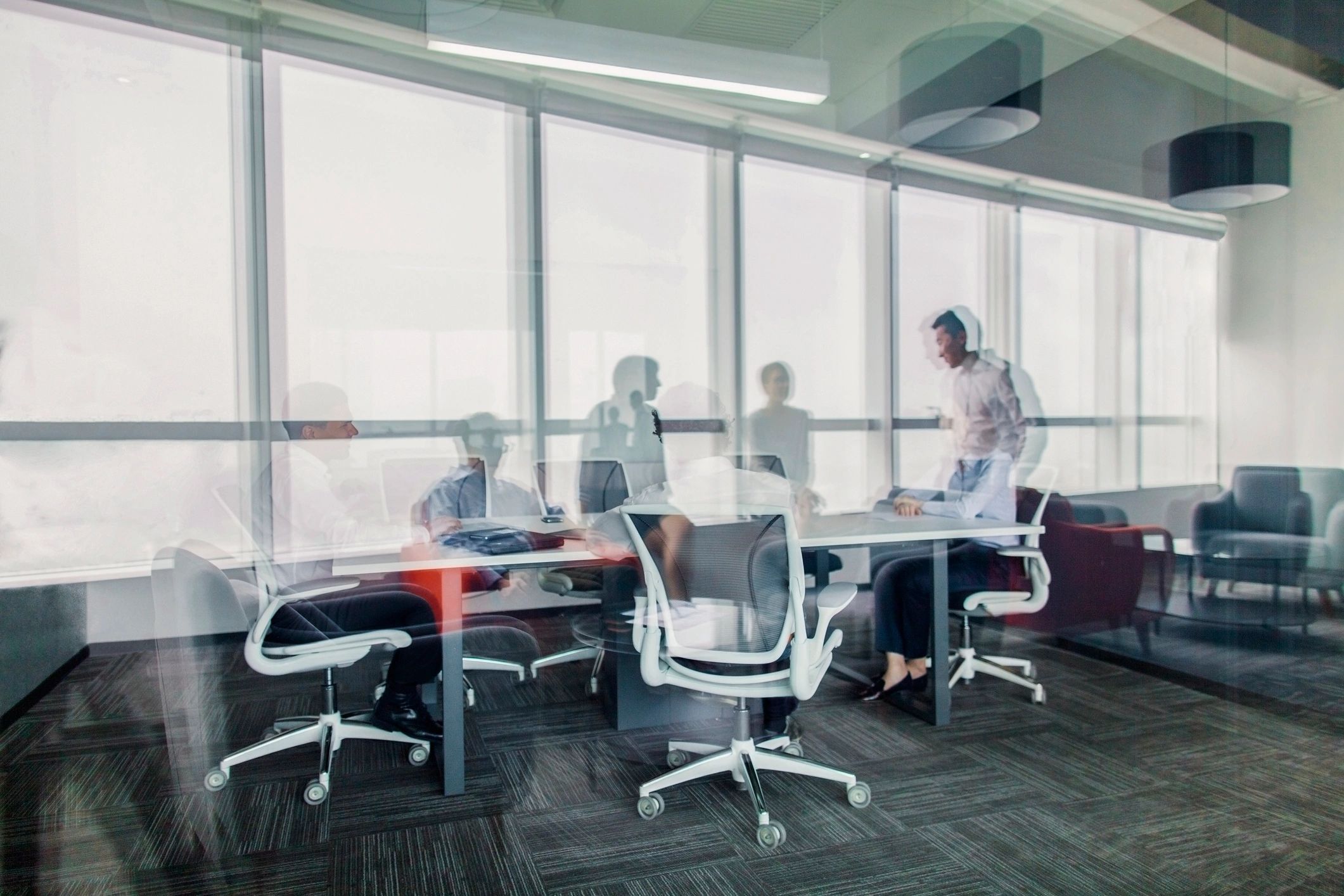 Modern real estate office team meeting